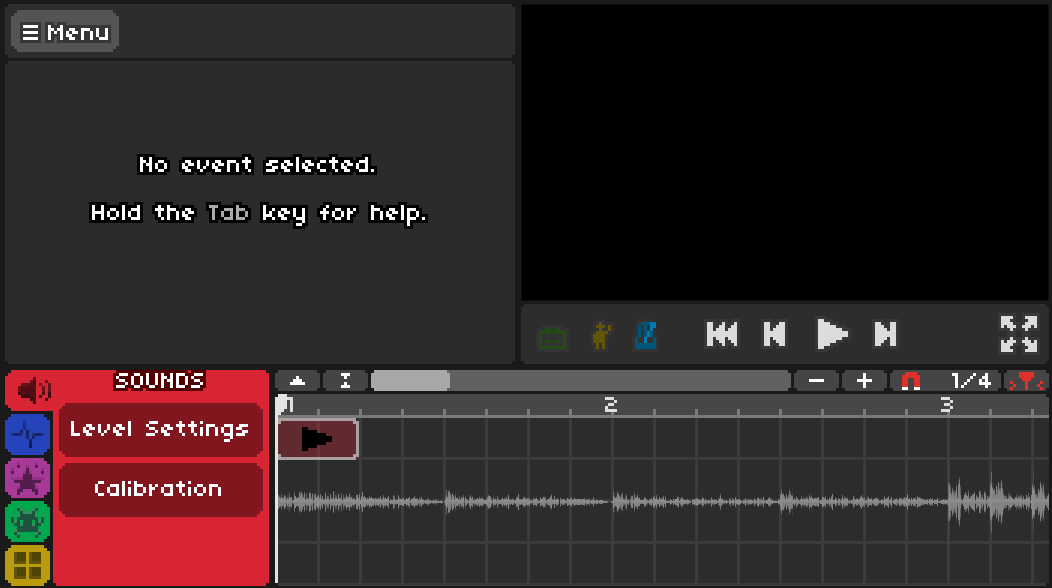 Initial editor screen