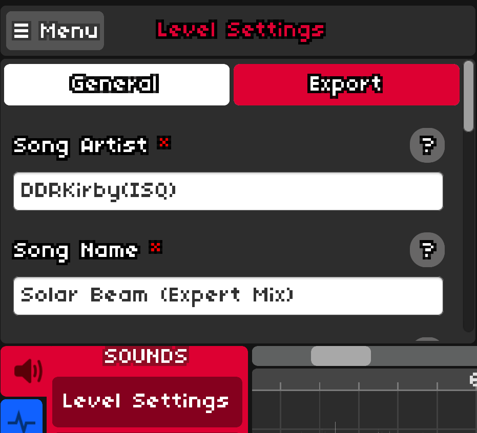 Level settings for Solar Beam (Expert Mix)