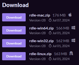 itch.io downloads page